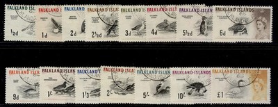 falkland-islands-qeii-sg193-207-1960-66-qeii-set-fine-used-cat-85