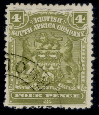 rhodesia-qv-sg82-4d-olive-fine-used