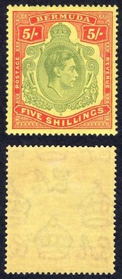 bermuda-sg118e-5-green-and-red-pale-yellow-perf-13-m-m-cat-45-pounds