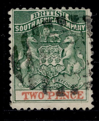 rhodesia-qv-sg27-2d-green-red-fine-used-cat-24