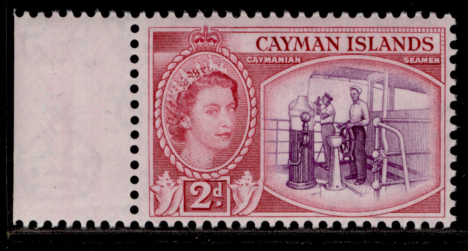cayman-islands-qeii-sg152-2d-reddish-violet-cerise-nh-mint