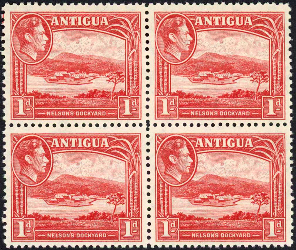 antigua-sg99-1d-scarlet-block-of-four-u-m-cat-14-pounds