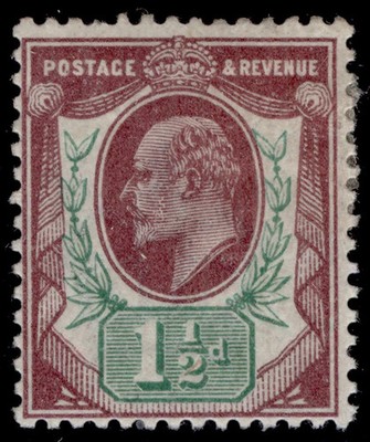 gb-edvii-sg287-spec-m10-4-1d-dull-reddish-purple-green-m-mint-cat-30