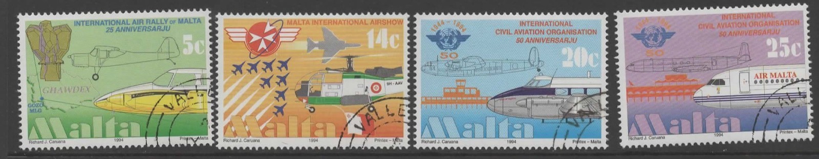 malta-sg969-72-1994-aviation-and-events-used