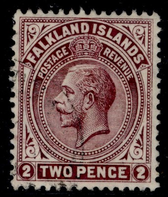 falkland-islands-gv-sg75c-2d-reddish-maroon-fine-used-cat-25