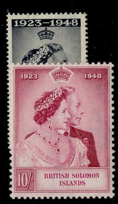 british-solomon-islands-gvi-sg75-76-1948-royal-silver-wedding-set-m-mint
