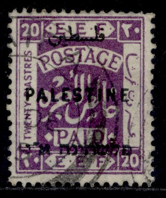 palestine-gv-sg89-20p-bright-violet-fine-used