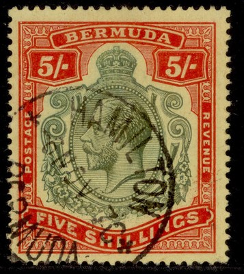 bermuda-gv-sg53d-5s-green-carmine-red-pale-yellow-fine-used-cat-95-cds-pmk