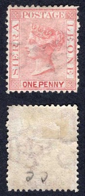 sierra-leone-sg7-1d-rose-red-wmk-cc-sideways-perf-12-5-m-m-cat-95-pounds