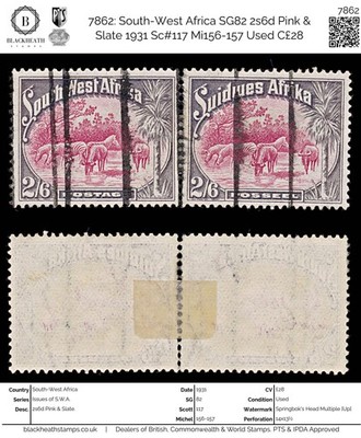 7862-south-west-africa-sg82-2s6d-pink-slate-1931-sc-117-mi156-157-used-c28