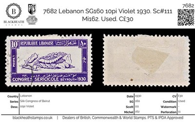 7682-lebanon-sg160-10pi-violet-1930-sc-111-mi162-used-c30