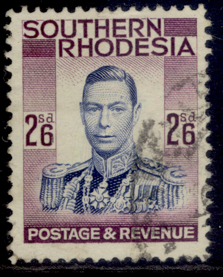 southern-rhodesia-gvi-sg51-2s-6d-ultramarine-purple-fine-used