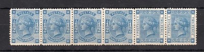 1880-perkins-bacon-1-2d-2d-tender-essay-strip-of-6-on-ungummed-paper