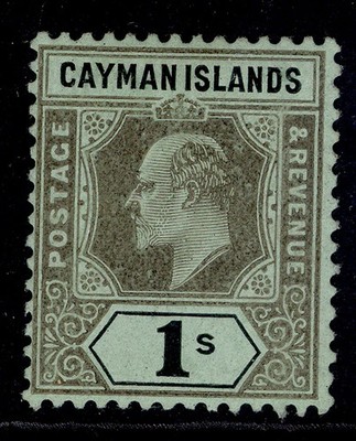cayman-islands-edvii-sg31-1s-black-green-m-mint