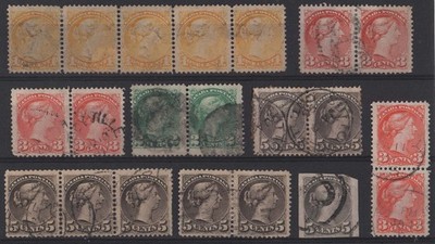 canada-1870-1889-used-small-heads-range-1c-5c-c60-plus-5c-imperf-single