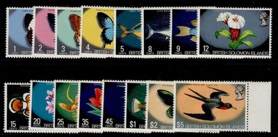 british-solomon-islands-qeii-sg219-233a-1972-73-complete-set-nh-mint-cat-38