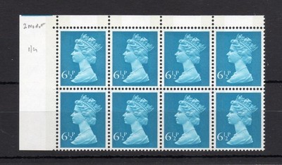 61-2p-machin-2-bands-unmounted-mint-block-constant-variety