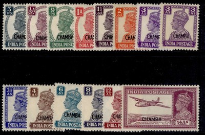 indian-states-chamba-gvi-sg108-120-1942-47-complete-set-m-mint-cat-145