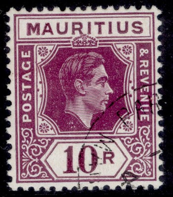 mauritius-gvi-sg263a-10r-reddish-purple-fine-used-cat-70