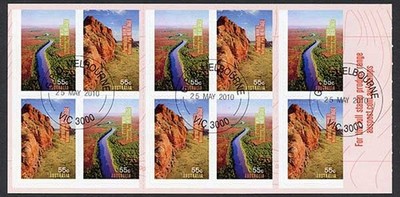 australia-sg3405b-2010-world-heritage-sites-self-adhesive-booklet-pane-fine-used