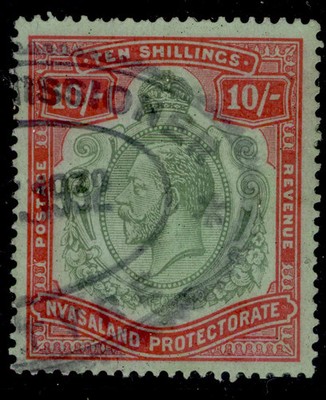 nyasaland-protectorate-gv-sg113-10s-green-red-pale-emerald-used