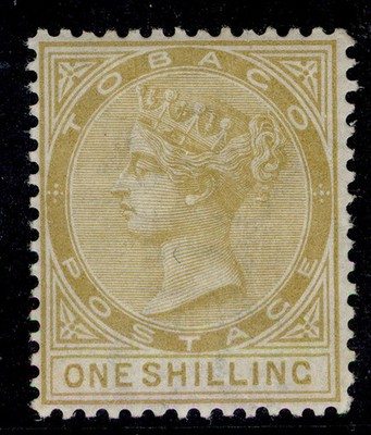 tobago-qv-sg12-1s-yellow-ochre-lh-mint-cat-120-wmk-cc