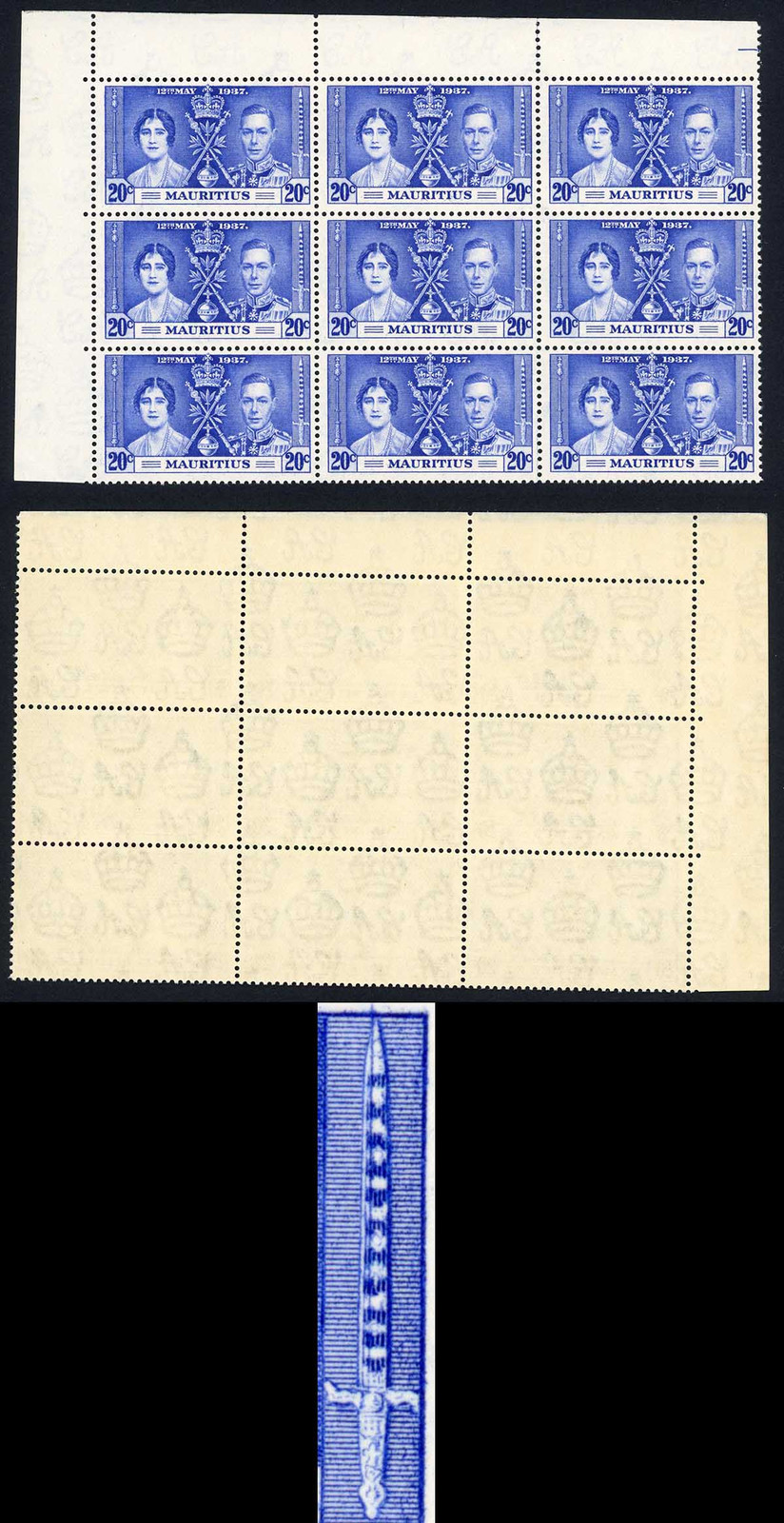mauritius-sg251b-20c-coronation-line-through-sword-in-u-m-block-cat-104-pounds