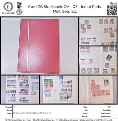 6100-gb-stockbook-qv-qeii-inc-1d-reds-mint-sets-etc