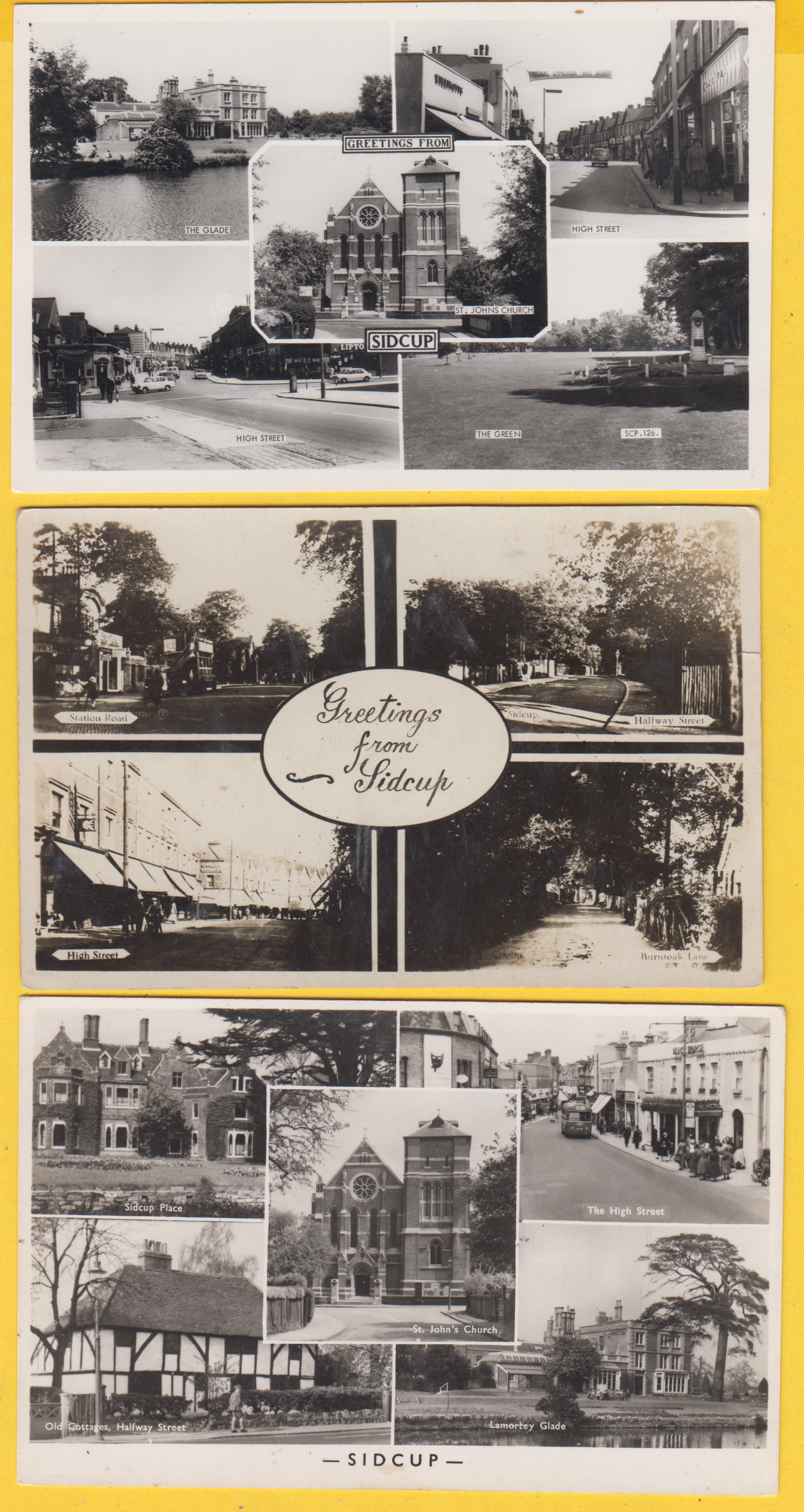 kent-sidcup-multi-view-postcards