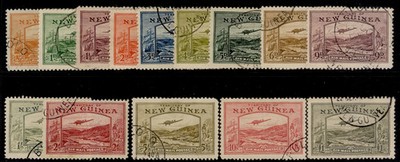 australia-new-guinea-gvi-sg212-225-1939-airmail-postage-at-foot-fine-used