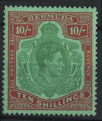 bermuda-1938-10s-green-dull-red-green-perf-13-sg119f-um