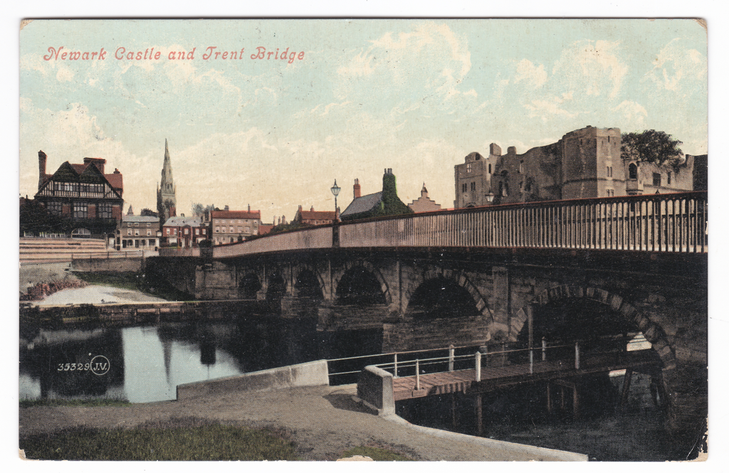 england-newark-castle-and-trent-bridge-postcard-used