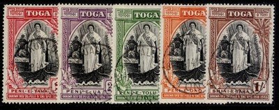 tonga-gvi-sg83-87-1938-sj-queen-salote-s-accession-set-fine-used-cat-22-cds