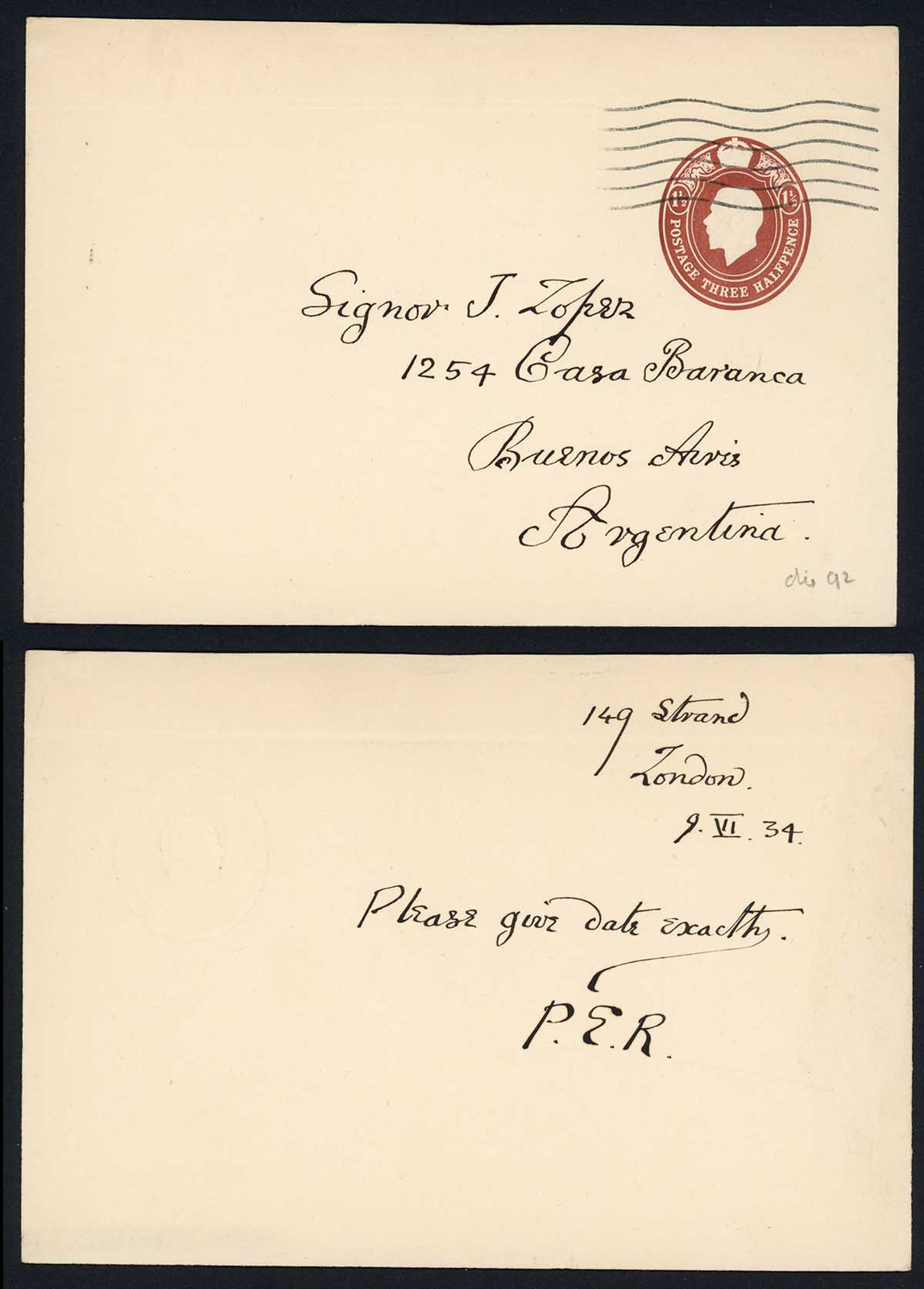 csp87-kgv-1-1-2d-brown-embossed-foreign-card-size-g-used-to-argentina