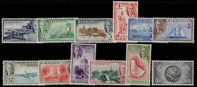 barbados-gvi-sg271-282-1950-complete-set-m-mint-cat-70
