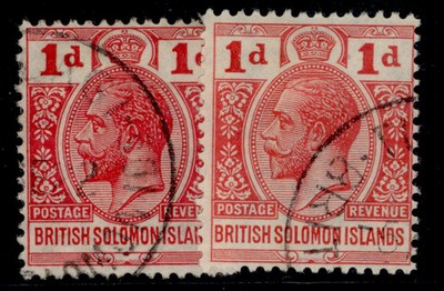 british-solomon-islands-gv-sg24-25-1d-shade-varieties-fine-used