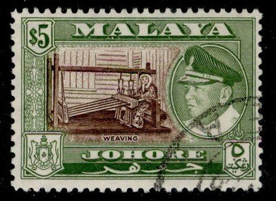 malaysia-johore-qeii-sg165-5-brown-bronze-green-fine-used-cat-50