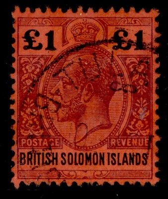 british-solomon-islands-gv-sg38-1-purple-black-red-fine-used-cat-160-cds