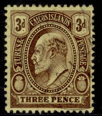 turks-caicos-islands-edvii-sg121-3d-purple-yellow-fine-used