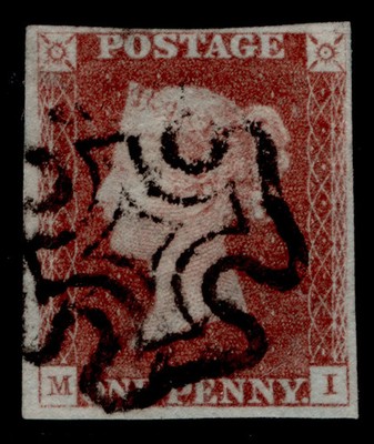 gb-qv-sg7-1d-red-brown-black-plate-9-fine-used-cat-160-black-mx-mi
