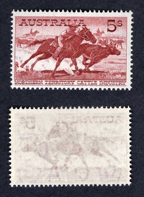 australia-sg327a-5-brown-red-white-paper-superb-u-m-cat-95-pounds