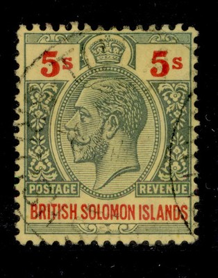 british-solomon-islands-gv-sg36-5s-green-red-yellow-fine-used-cat-60