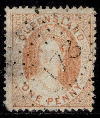 australia-queensland-qv-sg21-1d-indian-red-used-cat-85
