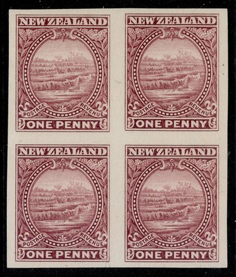 new-zealand-edvii-sg-1d-white-terrace-imperf-plate-proof-block