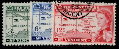 st-vincent-qeii-sg201-203-1958-caribbean-set-fine-used