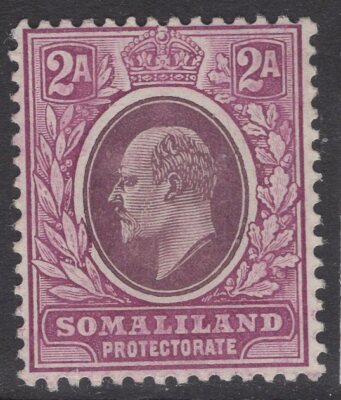 somaliland-sg47a-1909-2a-dull-bright-purple-chalky-paper-mtd-mint