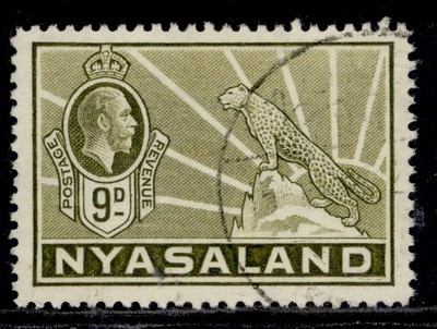nyasaland-protectorate-gv-sg121-9d-olive-bistre-fine-used-cat-19