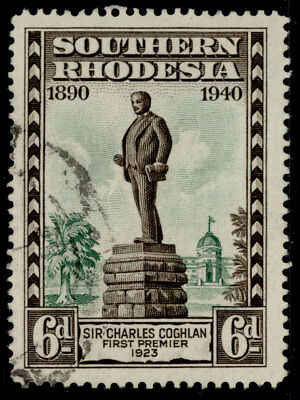 southern-rhodesia-gvi-sg59-6d-chocolate-green-fine-used