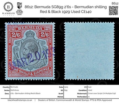 8612-bermuda-sg89g-2-6s-bermudian-shilling-red-black-1929-used-c140
