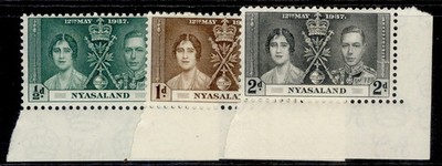 nyasaland-protectorate-gvi-sg127-129-1937-coronation-set-nh-mint